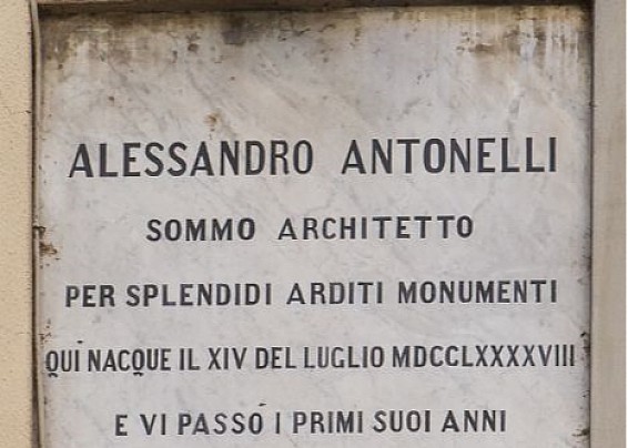 Casa natale dell'Antonelli - targa commemorativa